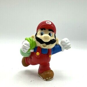 Mario Bros. Mario w/ Turnip 1989 Nintendo Applause PVC Figurine Vintage 2 Inch